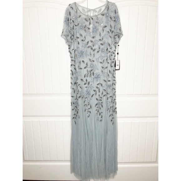 Adrianna Papell Long Beaded Godet - Picture 13 of 14